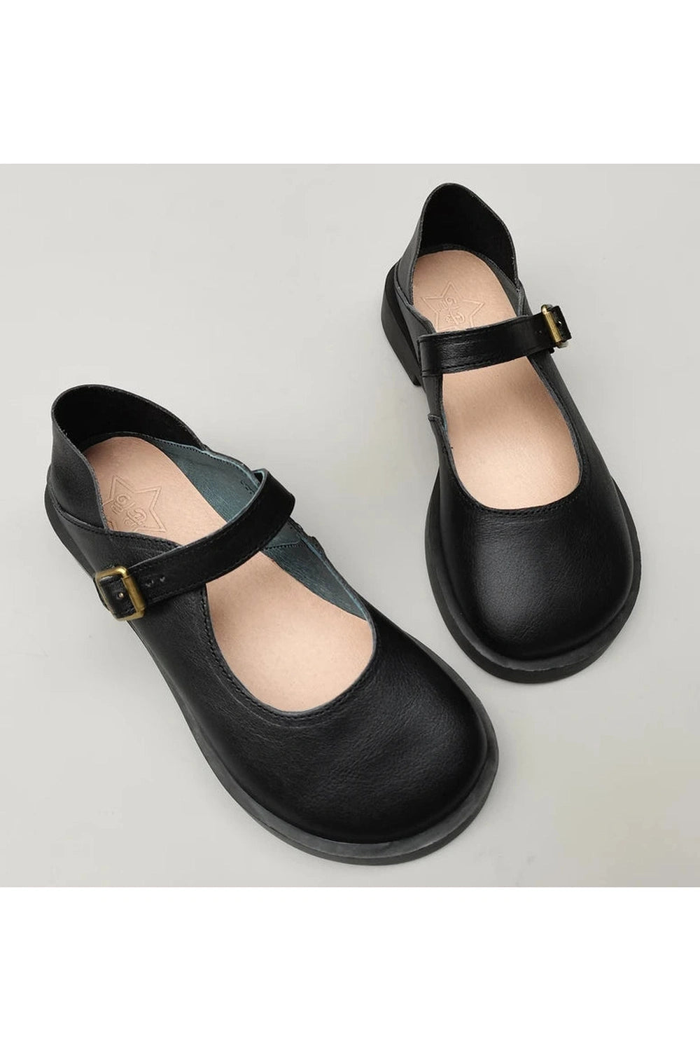 Round Toe Cowhide Shoes cottagecoreclothes