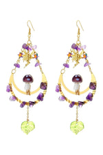 Moon Leaf Mushroom Earrings cottagecoreclothes