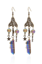 Star Moon Quartz Earrings cottagecoreclothes