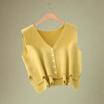 Vintage Button-Up Flared Sweater Vest cottagecoreclothes