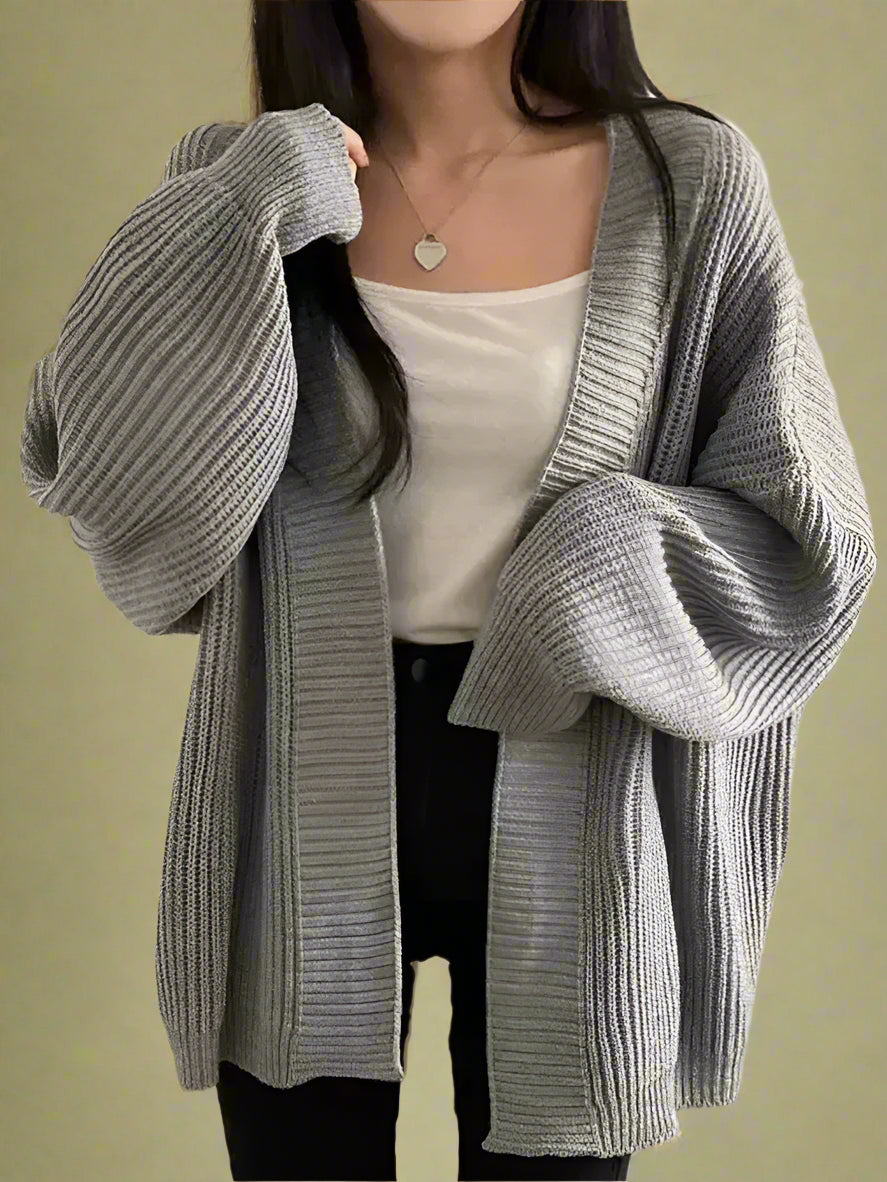 Minimalist Slouchy Ribbed Cardigan cottagecoreclothes