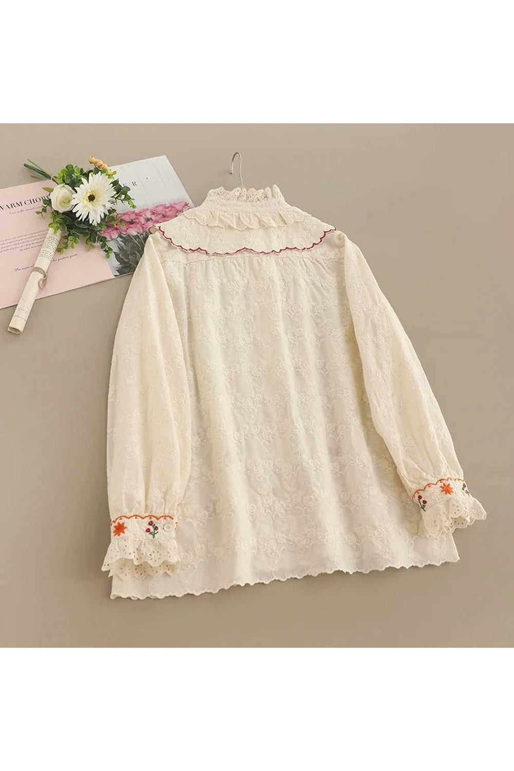 Sweet Mori Style Embroidered Shirt cottagecoreclothes