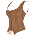 Goblincore Rustic Brown Lace-Up Corset