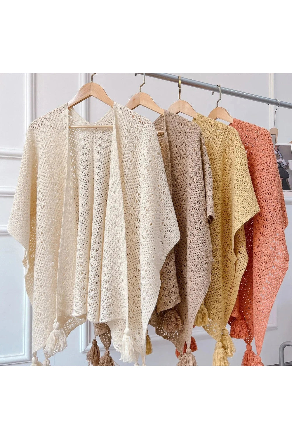 Ethnic Style Tassel Poncho cottagecoreclothes