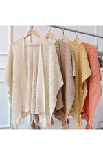 Ethnic Style Tassel Poncho cottagecoreclothes