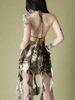 Fairycore Distressed Ruffle Mini Dress cottagecoreclothes