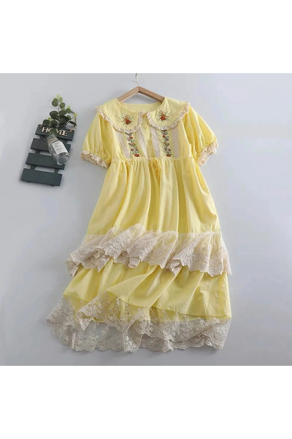 Vintage Ruffled Lace Dress cottagecoreclothes