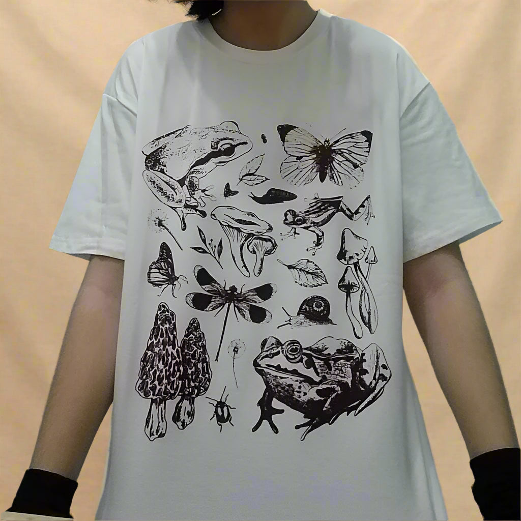 Goblincore Nature Sketch T-Shirt cottagecoreclothes