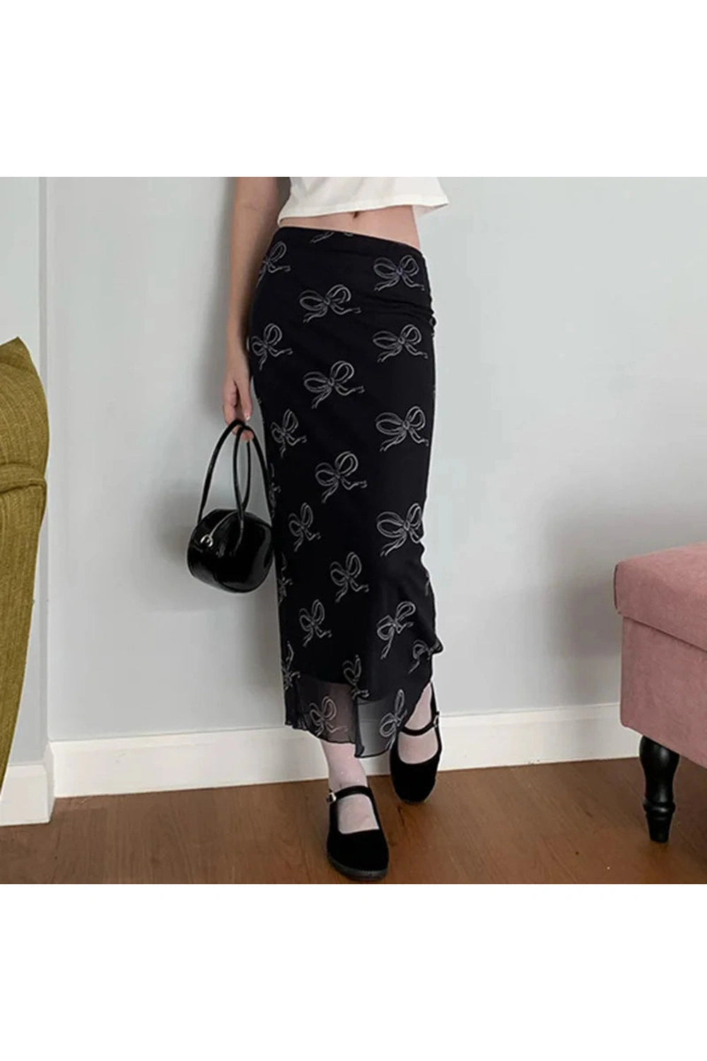 Dark Cottagecore Floral Print Velvet Skirt cottagecoreclothes