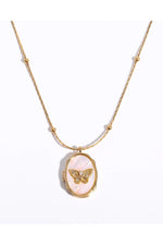 Shell Butterfly Pendant Necklace cottagecoreclothes