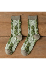 Cottagecore Green Embroidery Socks cottagecoreclothes