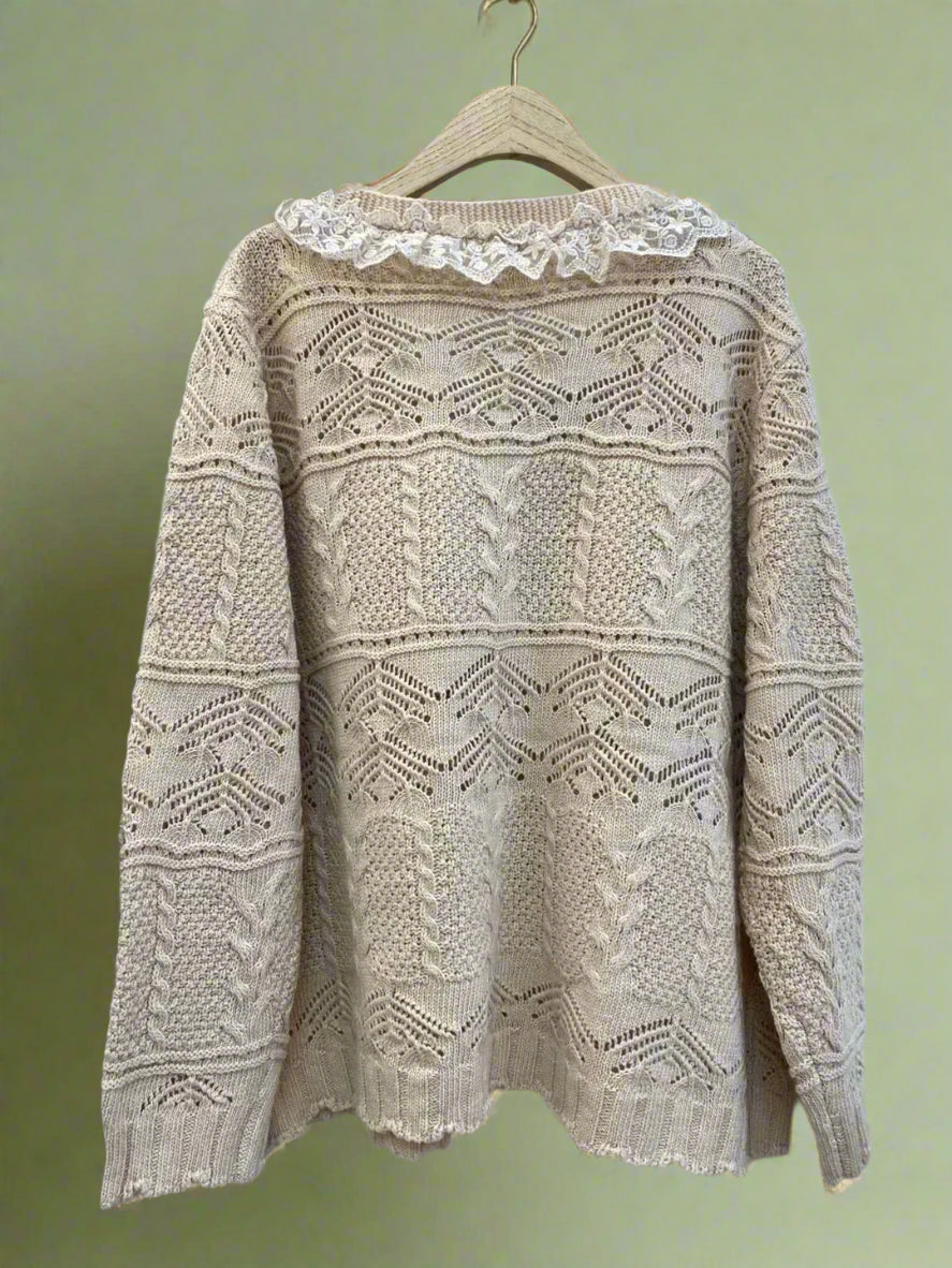 Cottagecore Lace Trim Cardigan cottagecoreclothes