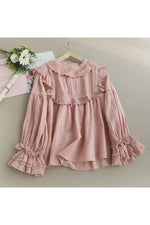 Round Neck Embroidered Shirt cottagecoreclothes