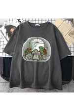 Frog Friends Tea Party T-shirt cottagecoreclothes