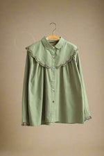 Cottagecore Embroidered Petal Collar Blouse cottagecoreclothes