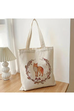 Mori Girl Woodland Fox Canvas Bag cottagecoreclothes