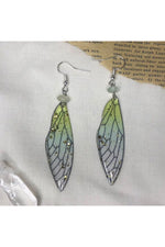 Green Fairy Wing Earrings cottagecoreclothes