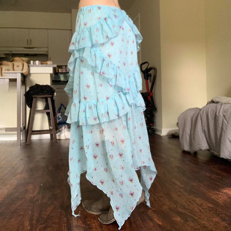 Fairycore Ruffle Mesh Skirt