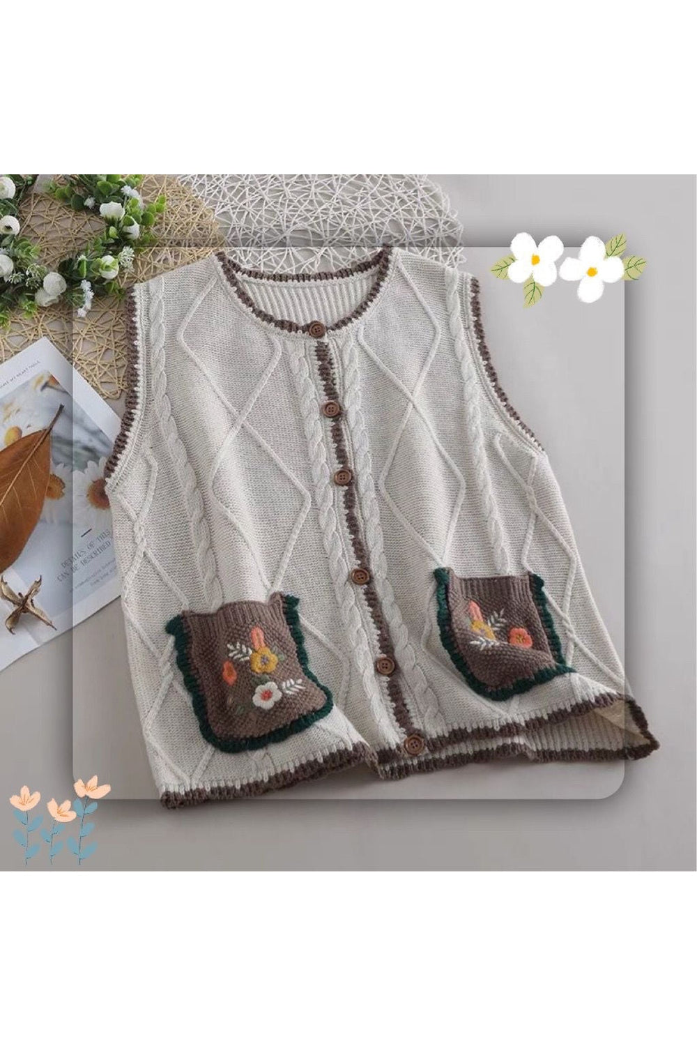 Mori Girl Fall Sweater Vest cottagecoreclothes
