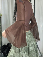 Fairycore Rusted Wings Mesh Bell Sleeve Blouse cottagecoreclothes