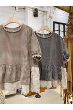 Kawaii Lace Patchwork Shirt cottagecoreclothes