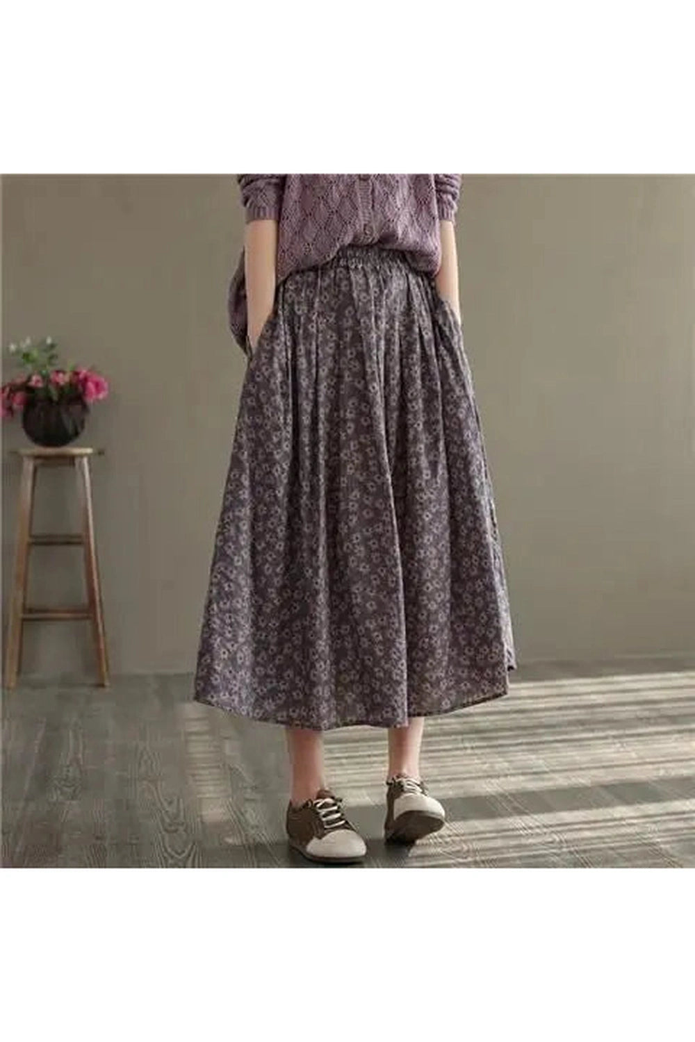 Floral Print Casual Skirt cottagecoreclothes