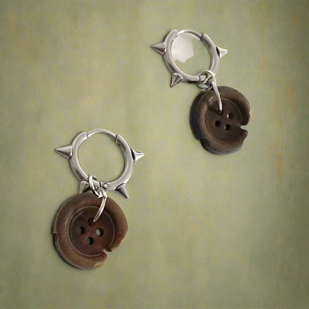 Vintage-Inspired Button Drop Earrings cottagecoreclothes