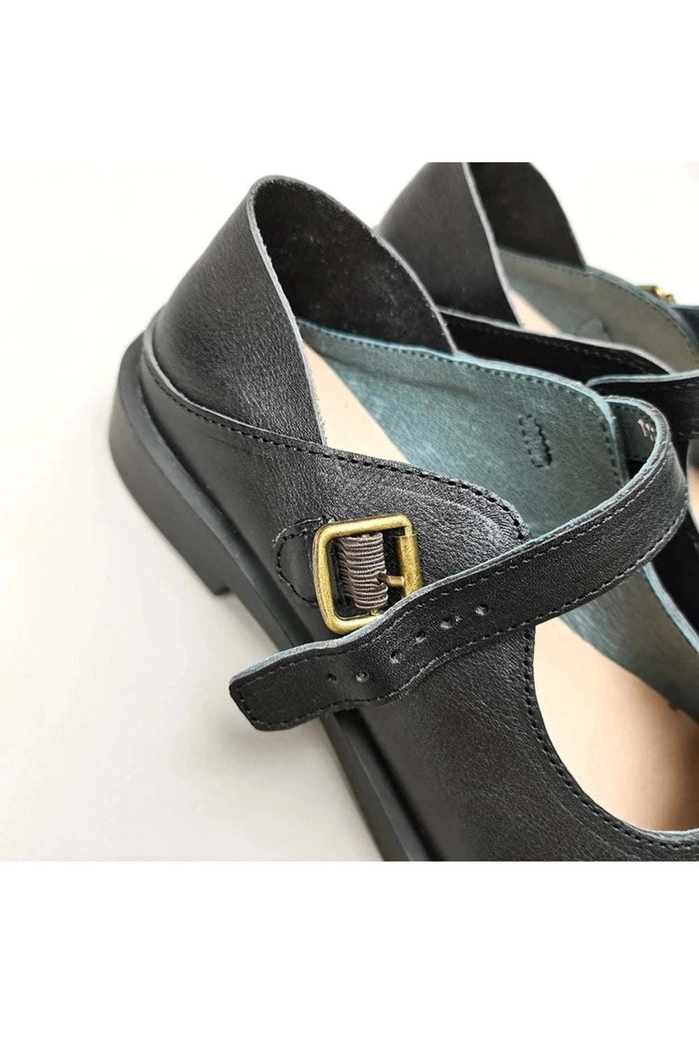 Round Toe Cowhide Shoes cottagecoreclothes