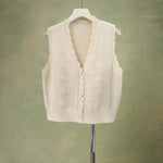 Cottagecore Floral Knit Scalloped Vest cottagecoreclothes
