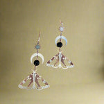 Fairycore Crescent and Moth Earrings cottagecoreclothes