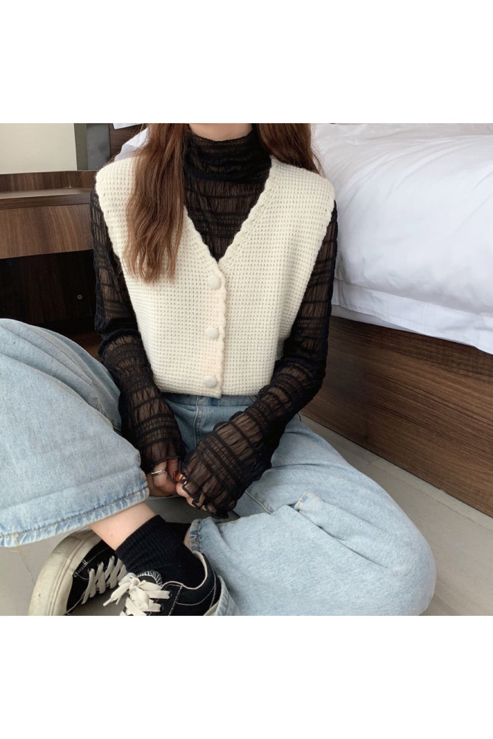 Mori Girl Loose Knitted Vest cottagecoreclothes