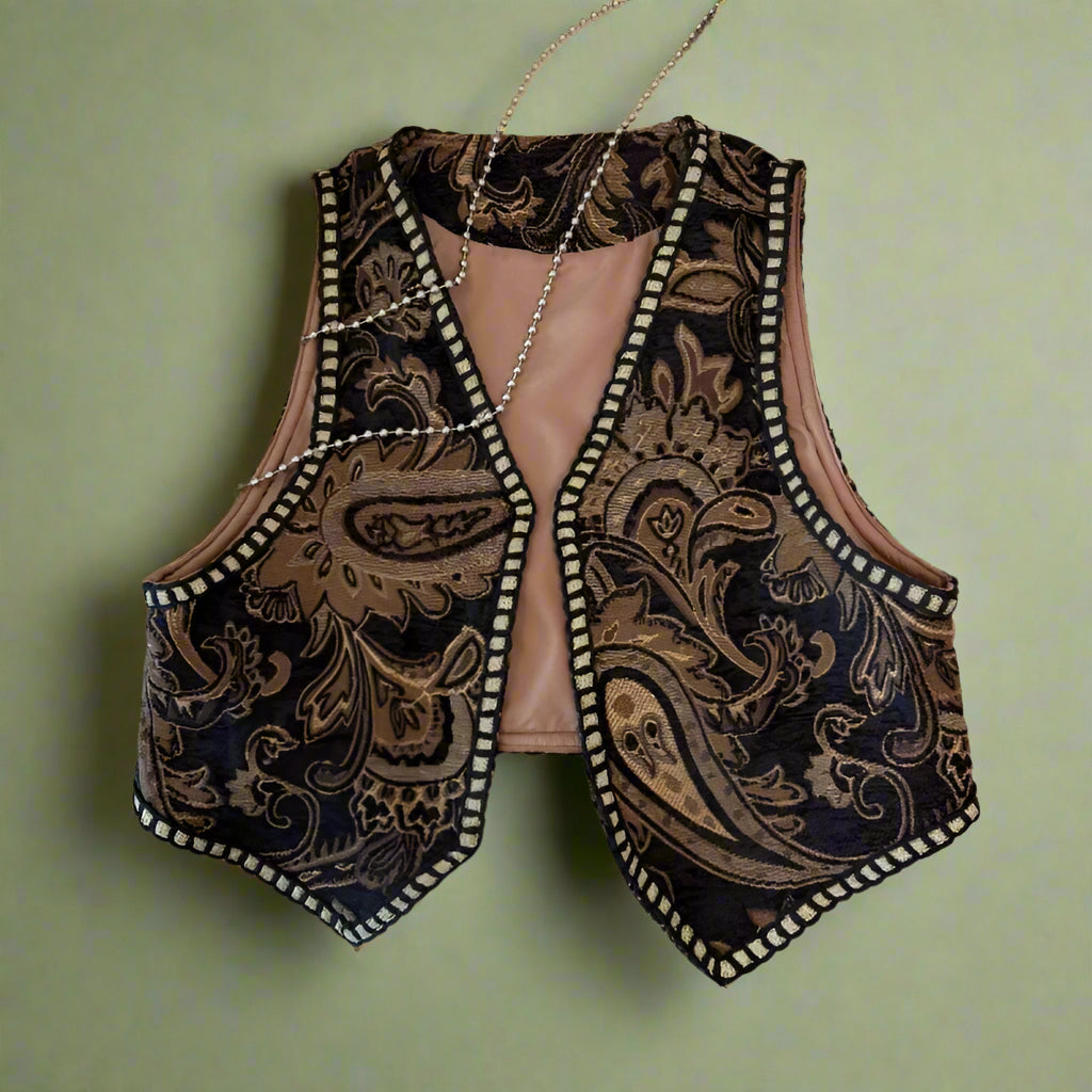 Vintage Paisley Fringe Vest cottagecoreclothes