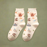 Mori Girl Cozy Nature Print Socks cottagecoreclothes