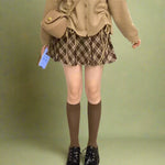 Vintage Brown Plaid Pleated Mini Skirt cottagecoreclothes