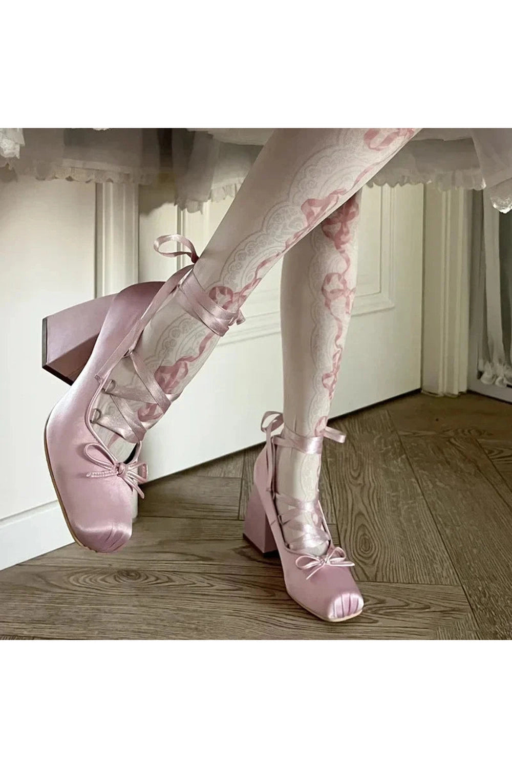 Chunky Lolita Lace-Up Shoes cottagecoreclothes