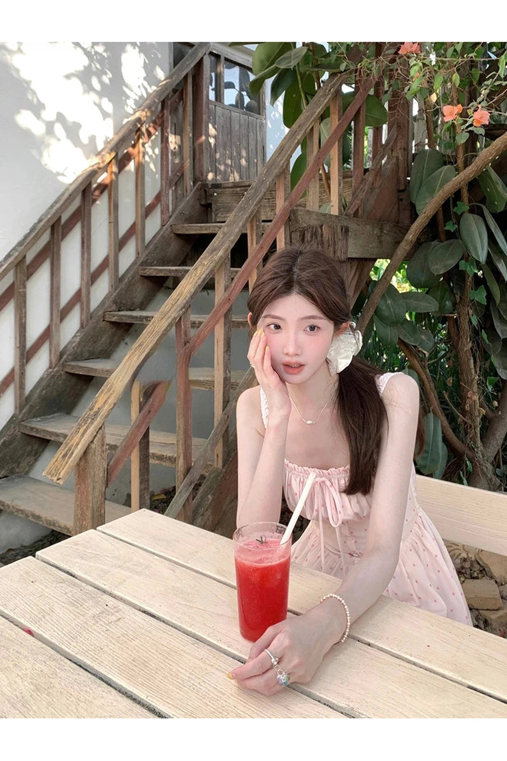 Elegant Floral Strap Dress cottagecoreclothes