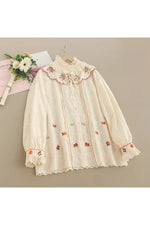 Sweet Mori Style Embroidered Shirt cottagecoreclothes