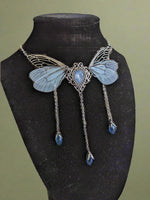 Fairycore Crystal Winged Pendant Necklace cottagecoreclothes