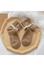 Retro Lace Ruffle Floral Socks cottagecoreclothes