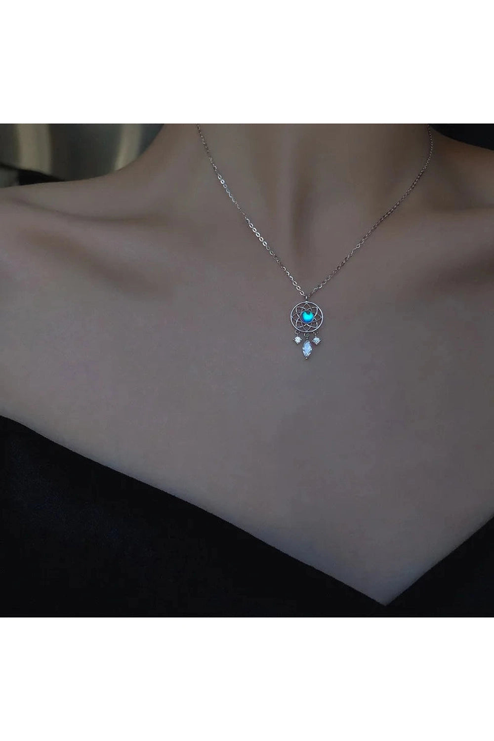 Fairycore Moonstone Dreamcatcher Necklace cottagecoreclothes