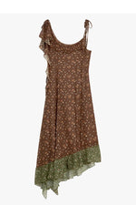 Asymmetrical Floral Strap Dress cottagecoreclothes