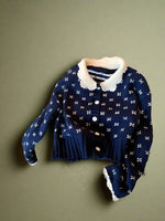 Vintage Peter Pan Collar Knit Cardigan cottagecoreclothes