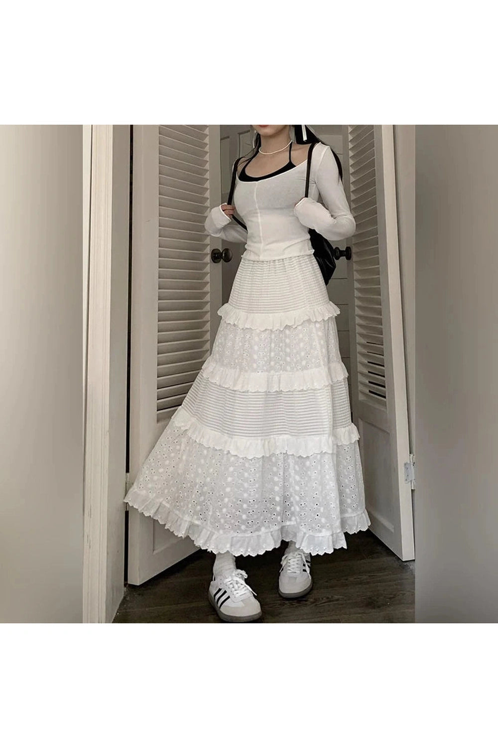 White Hollow Hook Skirt cottagecoreclothes