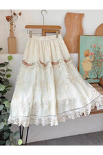 Lace Garden Midi Skirt cottagecoreclothes