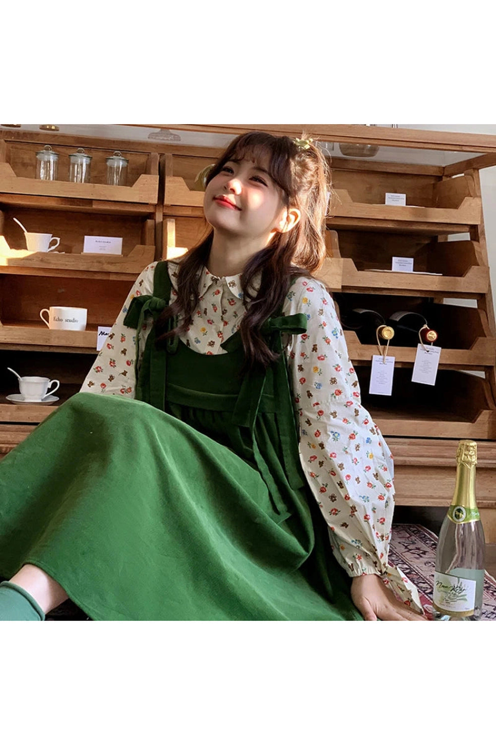 Green Straps Sundress cottagecoreclothes