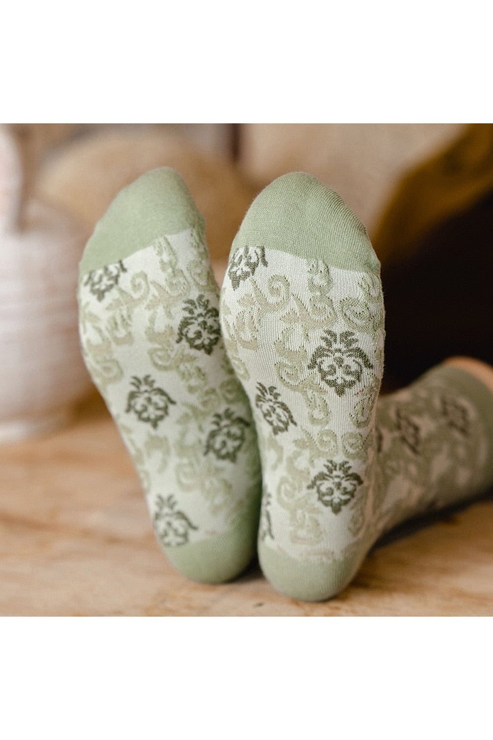 Cottagecore Green Embroidery Socks cottagecoreclothes