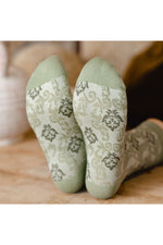 Cottagecore Green Embroidery Socks cottagecoreclothes