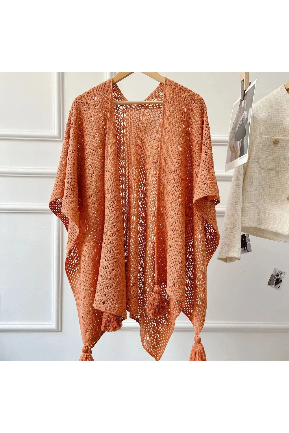 Ethnic Style Tassel Poncho cottagecoreclothes