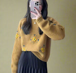 Daisy Daydream Knit Fall Sweater cottagecoreclothes