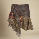Grunge Layers Plaid Skirt cottagecoreclothes